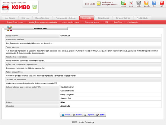 Procedimento Operacional Padr&atilde;o (POP)