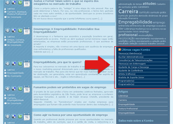 Exemplo de blog utilizando o feed RSS de vagas Kombo