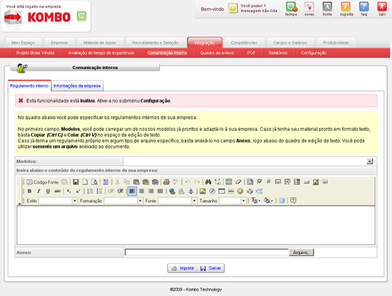 Comunica&ccedil;&atilde;o interna